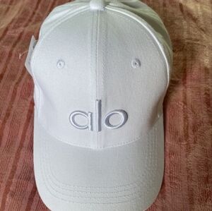 ALO Yoga White Cap with Embroidered Logo